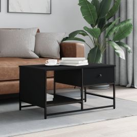 Coffee Table Black 85.5x51x45 cm Engineered Wood