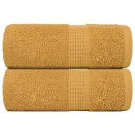 Guest Towels 2 pcs Gold 30x50 cm 360 gsm 100% Cotton