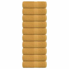 Guest Towels 10 pcs Gold 30x50 cm 360 gsm 100% Cotton