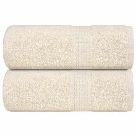 Guest Towels 2 pcs Cream 30x50 cm 360 gsm 100% Cotton