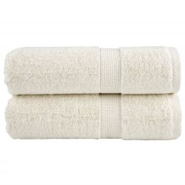SOLMERE Premium Wash Towels 2 Pieces Cream 30x30 cm 600 gsm
