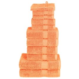 SOLMERE 12 Piece Premium Towel Set Orange 600 gsm