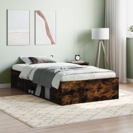 Bed Frame Smoked Oak 100x200 cm