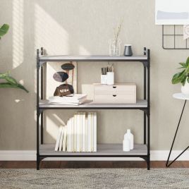 Bookcase 3-Tier Grey Sonoma 80x30x86 cm Engineered Wood