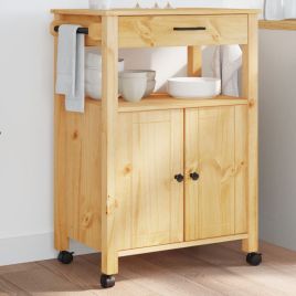 Kitchen Trolley MONZA 60x40x90 cm Solid Wood Pine