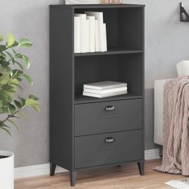 Bookcase VIKEN Anthracite Grey 60x35x123 cm Solid Wood Pine