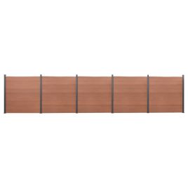 Fence Panel Set Brown 872x186 cm WPC