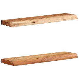 Wall Shelves 2 Pieces 60x20x3.5 cm Solid Wood Acacia