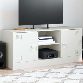 TV Cabinet White 99x39x44 cm Steel - vid-841690
