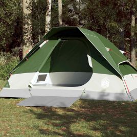 Camping Tent Dome 4-Person Green Waterproof - vid-94777