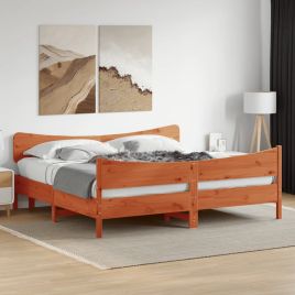 Bedframe Wax Brown 180x200cm Super King Solid Wood Pine
