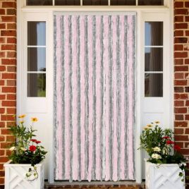 Fly Curtain Silver Grey and Pink 100x220 cm Chenille