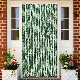 Fly Curtain Green and White 100x200 cm Chenille