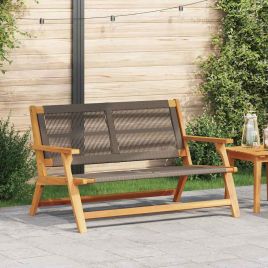 Garden Bench Grey 76x122x73 cm Solid Wood Acacia