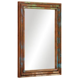 Bathroom Mirror 50x70 cm Solid Wood Acacia and Glass - vid-377593
