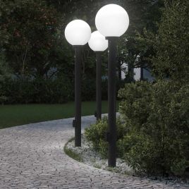 TONGLEN Bollard Lights with Sensor and Outlet 3 pcs 120 cm IP44 - Black