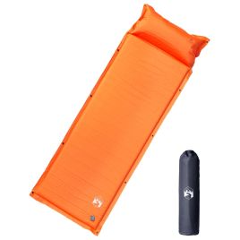 Self Inflating Camping Mattress with Pillow 1-Person Orange - vid-4007129