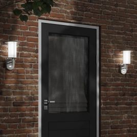 CRBURY Outdoor Wall Lights with Sensors 2pcs Stainless Steel - Silver