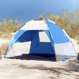 Beach Tent 2-Person Azure Blue Quick Release Waterproof - vid-4005299