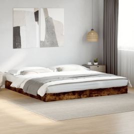 Bedframe Smoked Oak 180x200cm Super King Engineered Wood