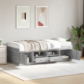 Daybed with Drawers Grey Sonoma 100x200cm