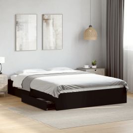Bedframe with Drawers Black 150x200cm King Size