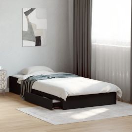 Bedframe with Drawers Black 100x200cm