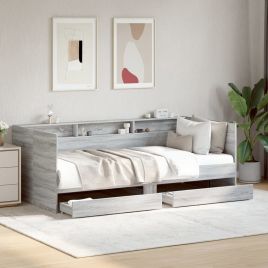 Daybed with Drawers Grey Sonoma 90x190cm Single