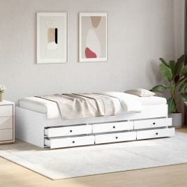 Daybed with Drawers White 90x190cm Single