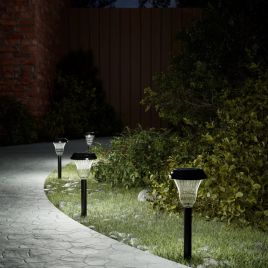 OSWOD Solar Pathway Lights with Ground Spikes 12 pcs - White