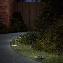 OSWOD Solar Ground Lights with Ground Spikes Outdoor 4 pcs Warm - White