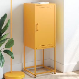 Highboard Mustard Yellow 36x39x107 cm Steel