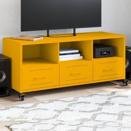 TV Cabinet Mustard Yellow 100.5x39x43.5 cm Steel - vid-846695