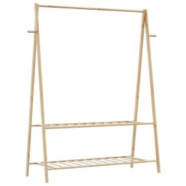 Clothes Rack with Shelves 132x45.5x150.5 cm Bamboo