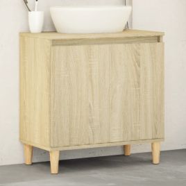 Sink Cabinet Sonoma Oak 58x33x60 cm Engineered Wood - vid-847407
