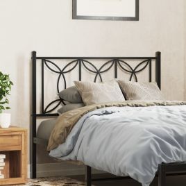 Metal Headboard Black 107 cm - vid-376158