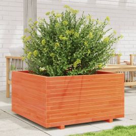 Garden Planter Wax Brown 90x90x49.5 cm Solid Wood Pine
