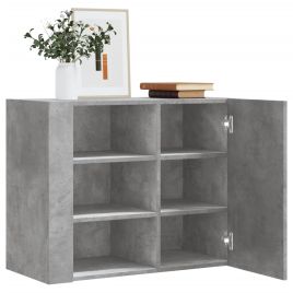 Wall Cabinet Concrete Grey 75x35x60 cm Engineered Wood - vid-848426