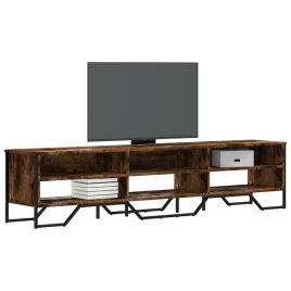 TV Cabinet Smoked Oak 180x34x41 cm Engineered Wood - vid-848576