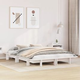 Bedframe White 140x200cm Solid Wood Pine