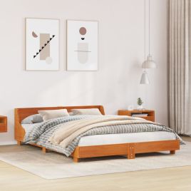 Bedframe Wax Brown 160x200cm Solid Wood Pine