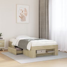 Bedframe Sonoma Oak 90x200cm Engineered Wood