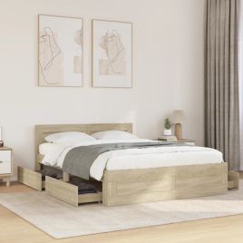 Bedframe with Headboard Sonoma Oak 120x200cm