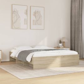 Bedframe Sonoma Oak 150x200cm King Size Engineered Wood