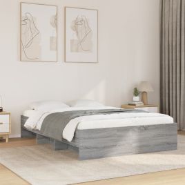 Bedframe Grey Sonoma 120x200cm Engineered Wood