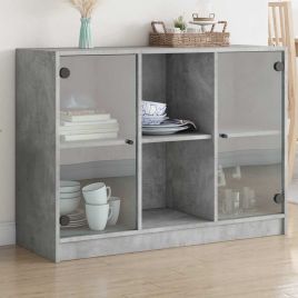 Sideboard Concrete Grey 102x37x75.5 cm Engineered Wood