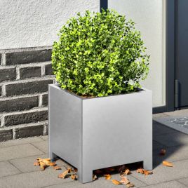 Garden Planter 30x30x30 cm Galvanised Steel - vid-851195