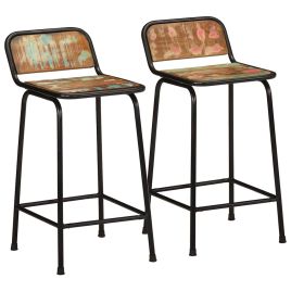 Bar Stools 2 pcs 46x35.5x80 cm Solid Wood Reclaimed