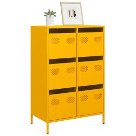 Highboard Mustard Yellow 68x39x101.5 cm Steel
