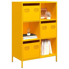 Highboard Mustard Yellow 68x39x103.5 cm Steel